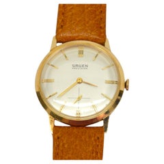 Vintage Gruen 510 Precision Swiss Men's 14 Yellow Gold Wrist Watch