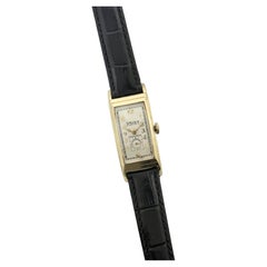 Orologio da polso di precisione Gruen in oro massiccio 14 carati, circa anni '40 - 20 x 47 mm