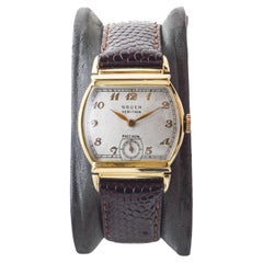 Gruen Gold Filled Art Deco Tortue Shaped Watch circa, 1940's with Original Dial