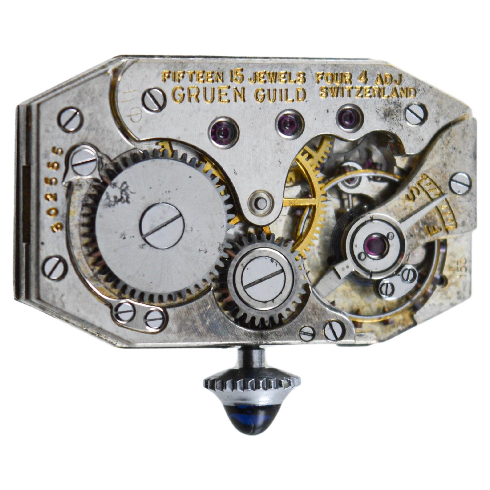 Gruen Goldgefüllte Damen-Art-déco-Uhr mit Original Zifferblatt und Armband 1930er Jahre im Angebot 5