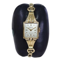 Gruen Gold Filled Rare Art Deco Ladies Curvex Watch with Original Bracelet