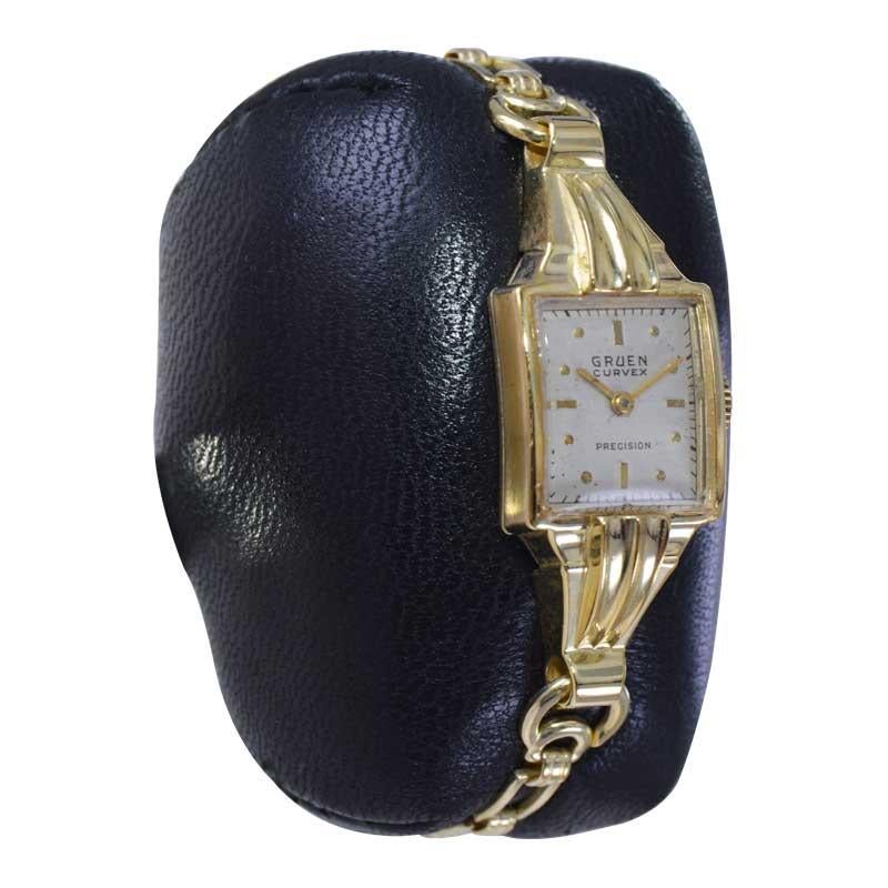 gruen ladies gold watch