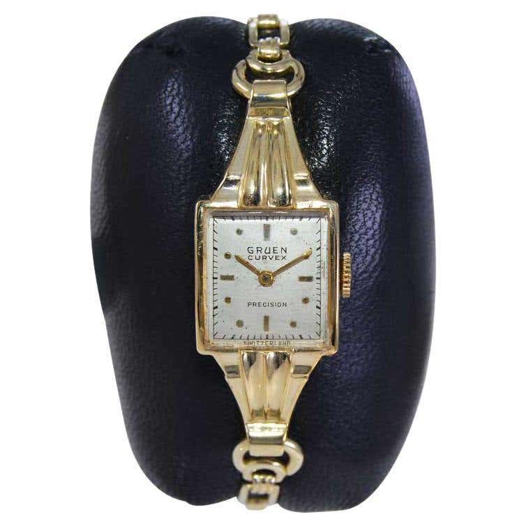 Gruen Gold Filled Rare Art Deco Ladies Curvex Watch with Original