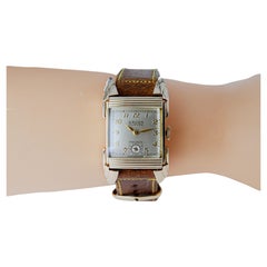 Gruen Gold gefüllt Seltene Ristside Art Deco Uhr 1950 mit Originalarmband