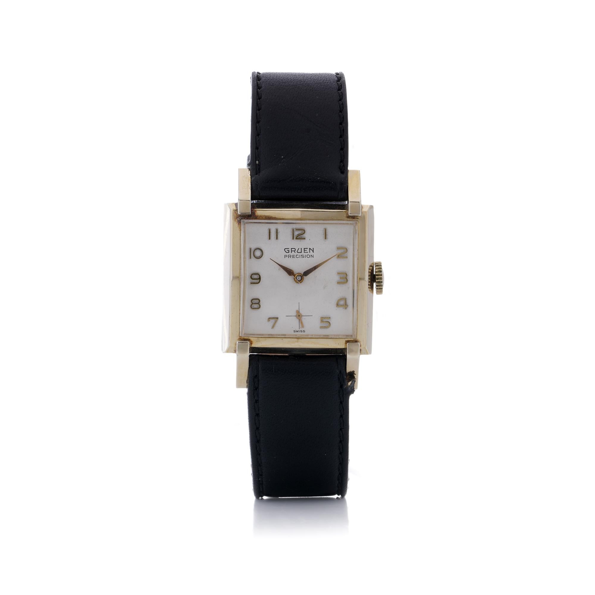 Gruen Precision 9kt Gold Manual Wristwatch. In Good Condition For Sale In Braintree, GB