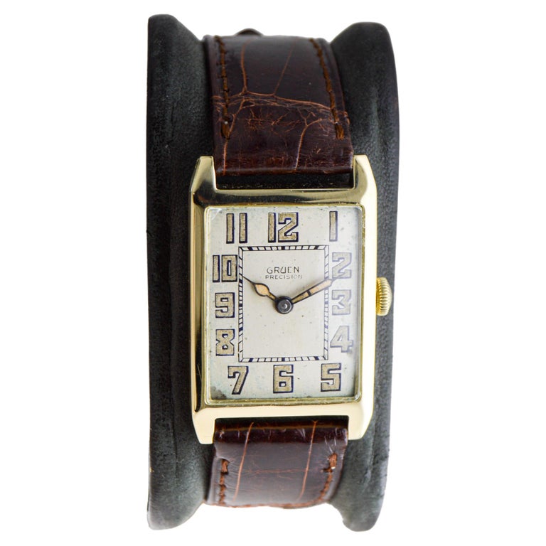 Gruen Rare 14Kt Art Deco Tank Style Watch with Original Dial  display picture 1