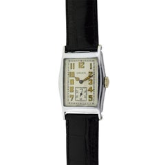 Antique Gruen Yellow Gold Chromium Art Deco Manual Wristwatch, 1928