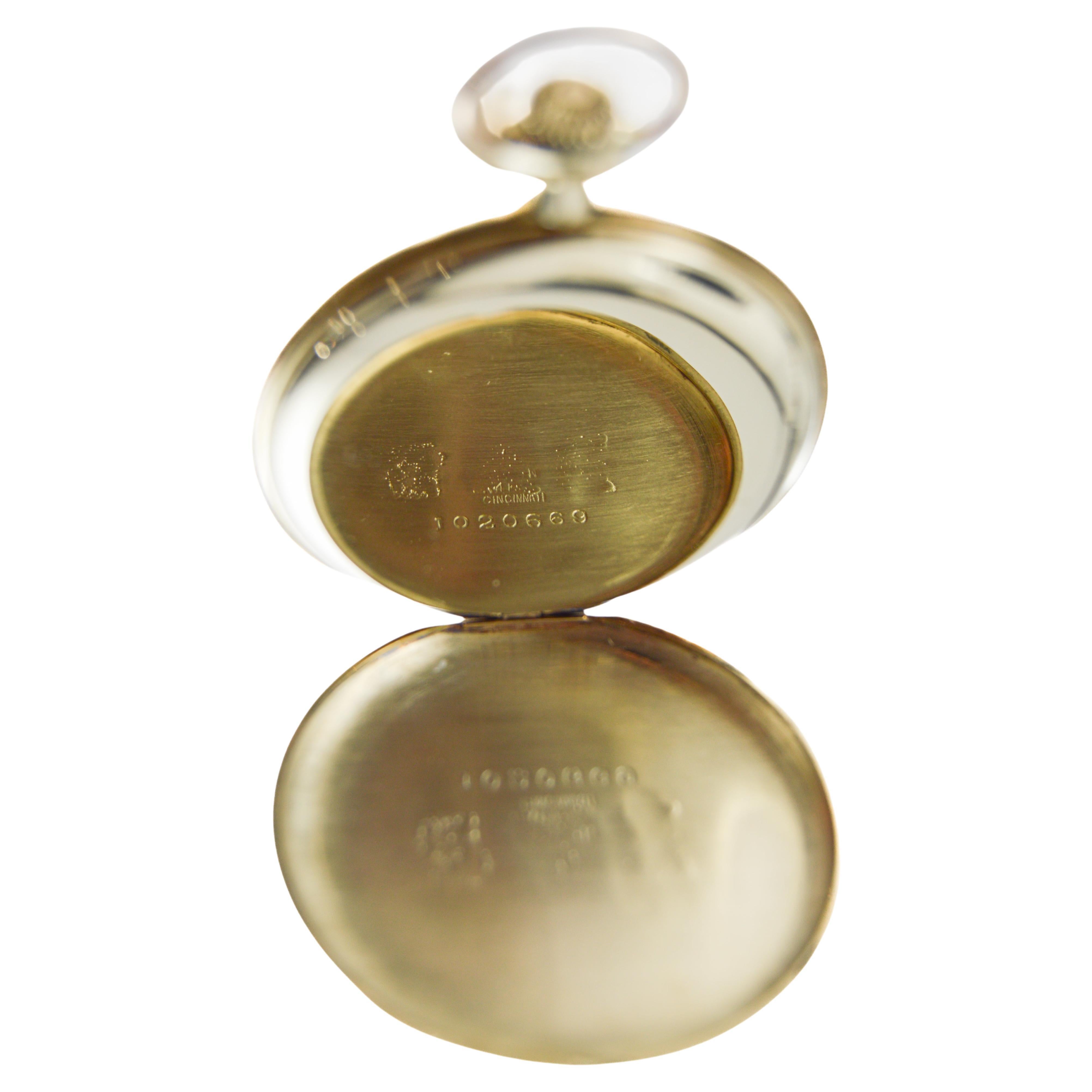Gruen  Solid Yellow Gold Pocket Watch with Original Dial by Stern Freres 1920's For Sale 6