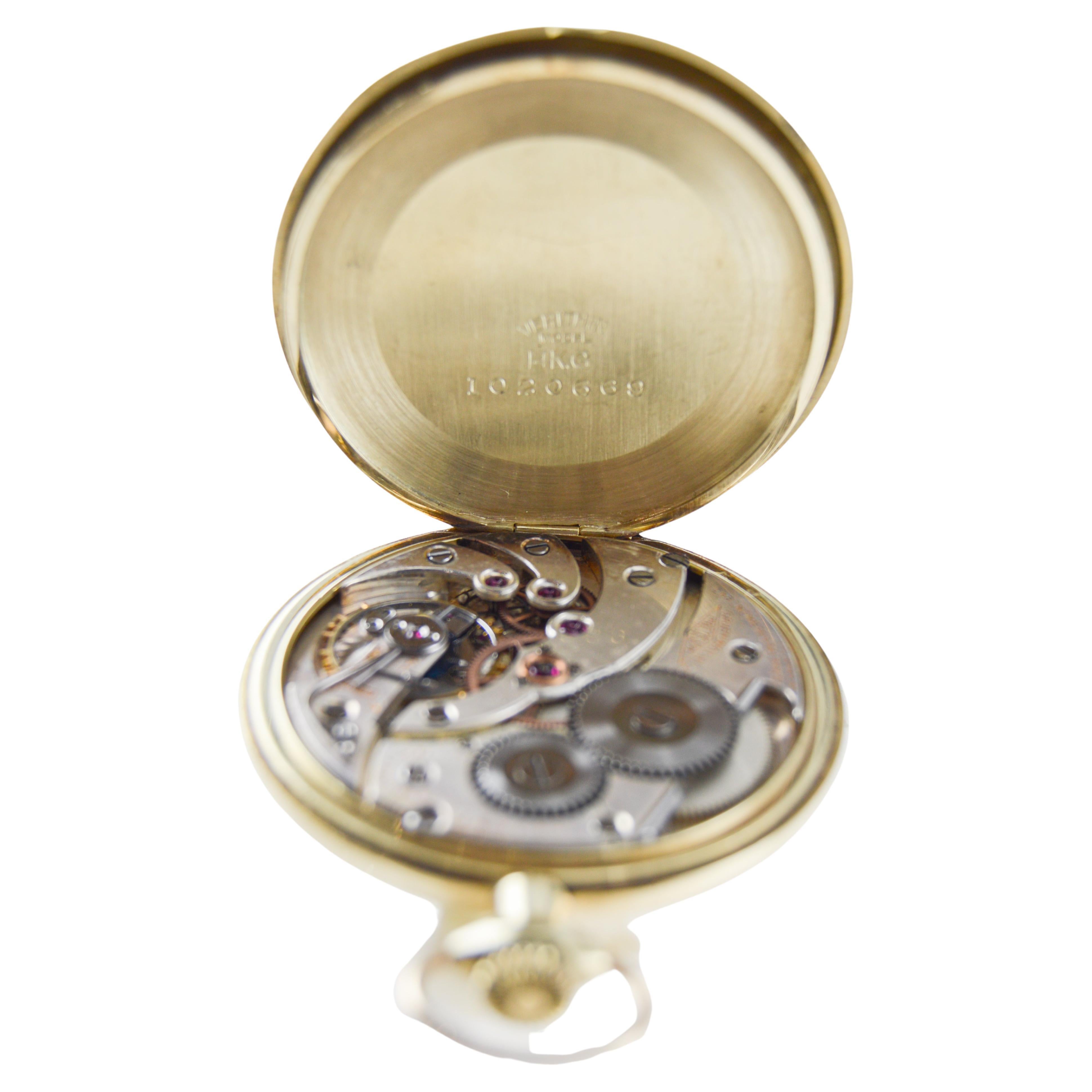 Gruen  Solid Yellow Gold Pocket Watch with Original Dial by Stern Freres 1920's For Sale 9