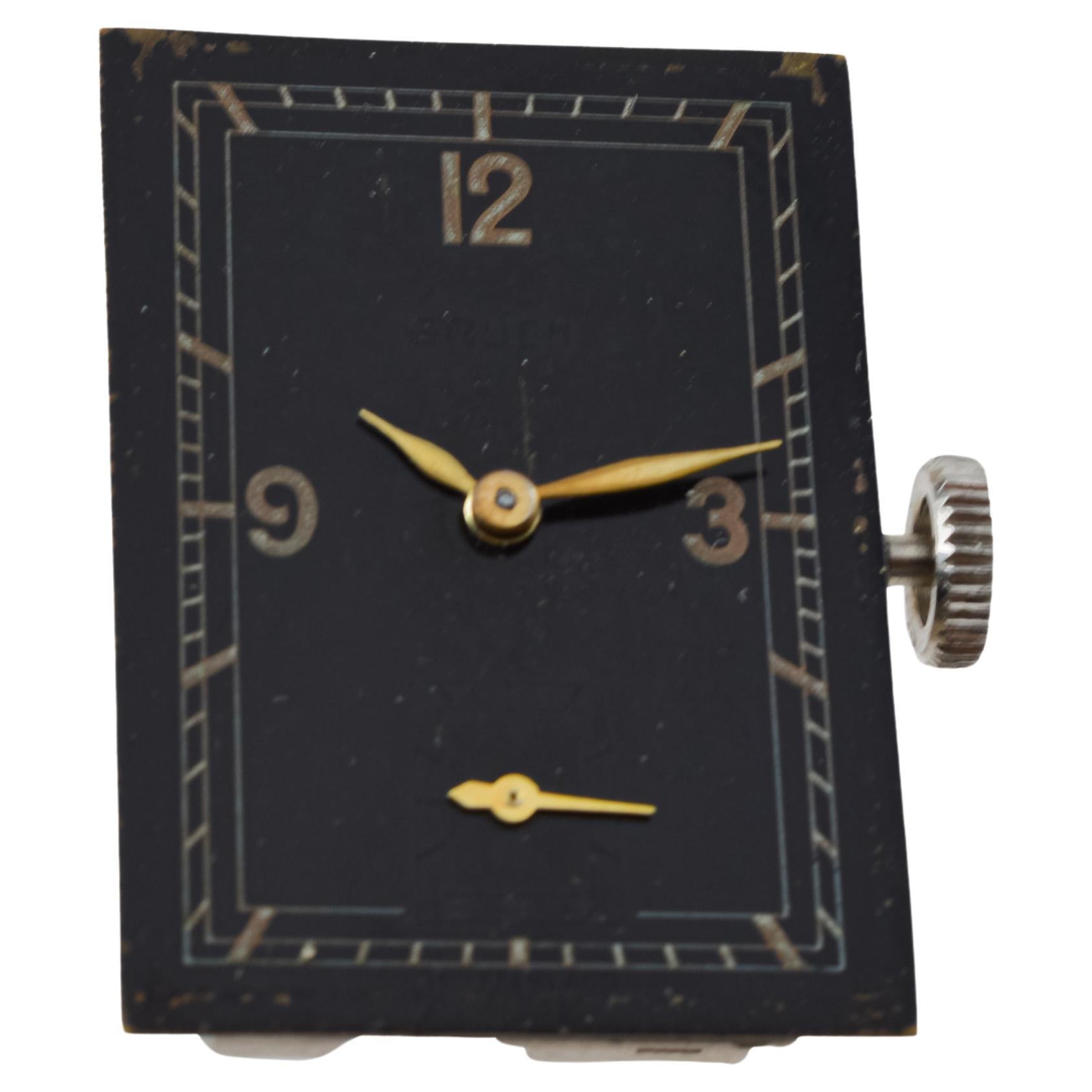 Gruen Steel & Gold Art Deco Watch circa 1930's with Original Dial For Sale 11