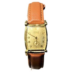 Gruen Veri-Thin 10K Gold-Fill Leather Wristwatch
