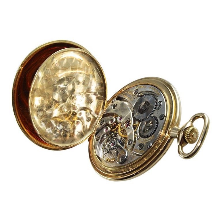 Gruen VeriThin 14 Karat Yellow Gold Art Deco Pocket Watch, circa 1920s