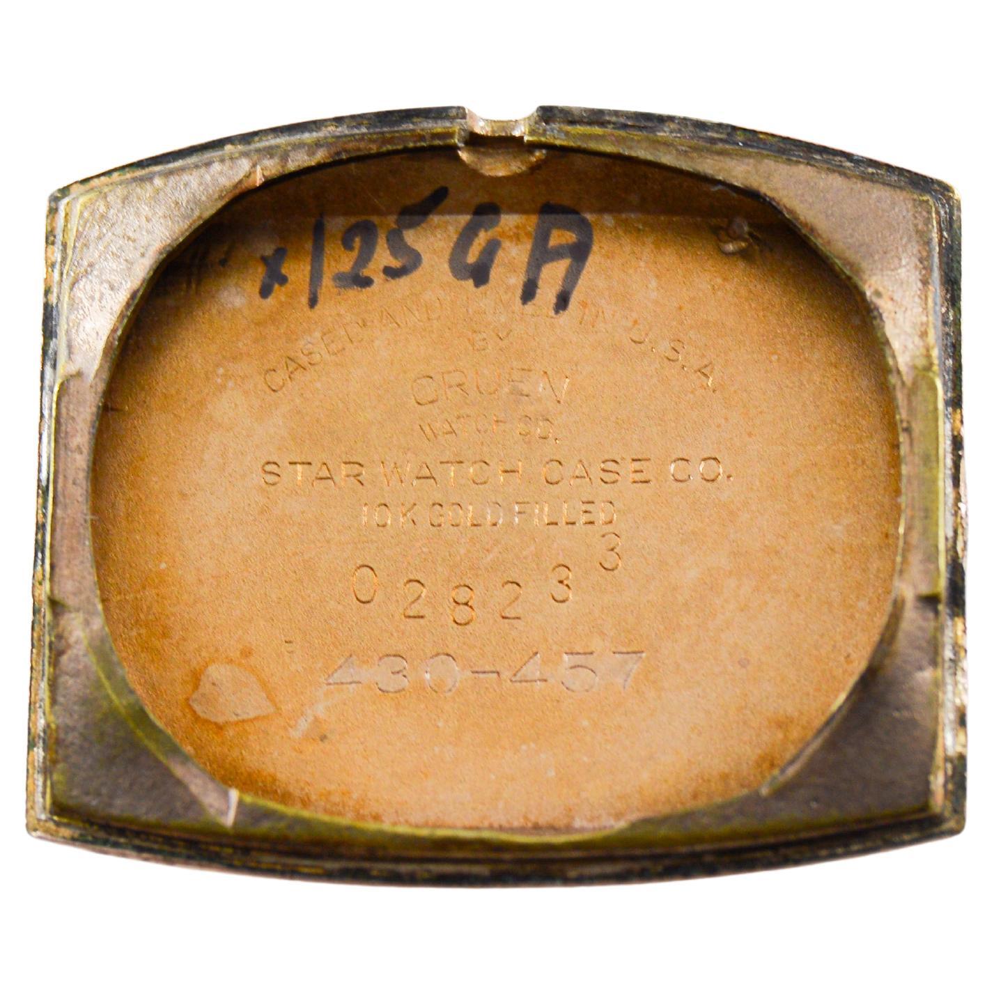 Rarissimo orologio Art Deco in oro rosa di Gruen del 1940 circa con quadrante originale in vendita 11