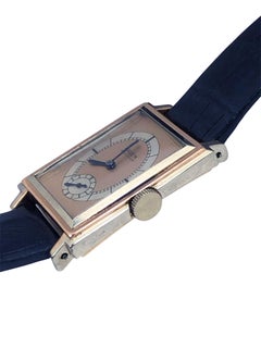 Gruen Vintage White and Rose Gold Art Deco Wrist Watch