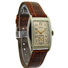 Gruen White Gold Filled Art Deco Manual Wind Wristwatch, circa 1935