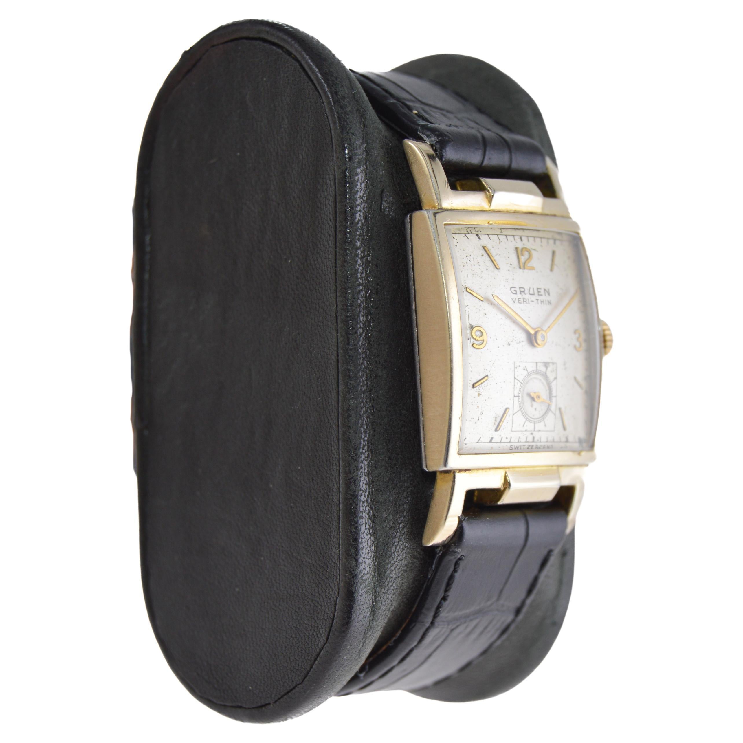 gruen 14k gold watch vintage