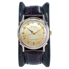 Gruen Automático Art Decó relleno de oro amarillo con esfera original de la década de 1940