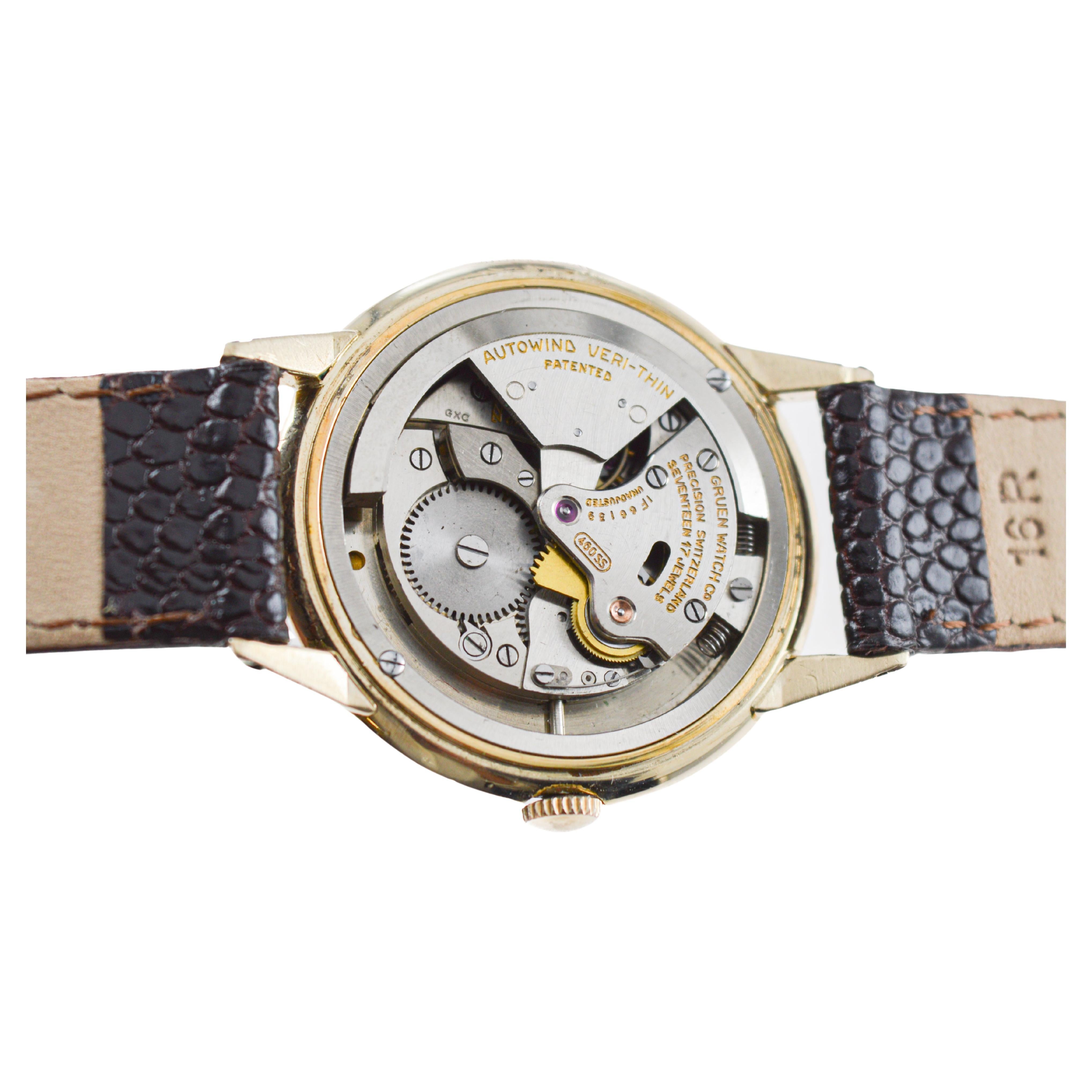 Gruen Yellow Gold Filled Art Deco 
