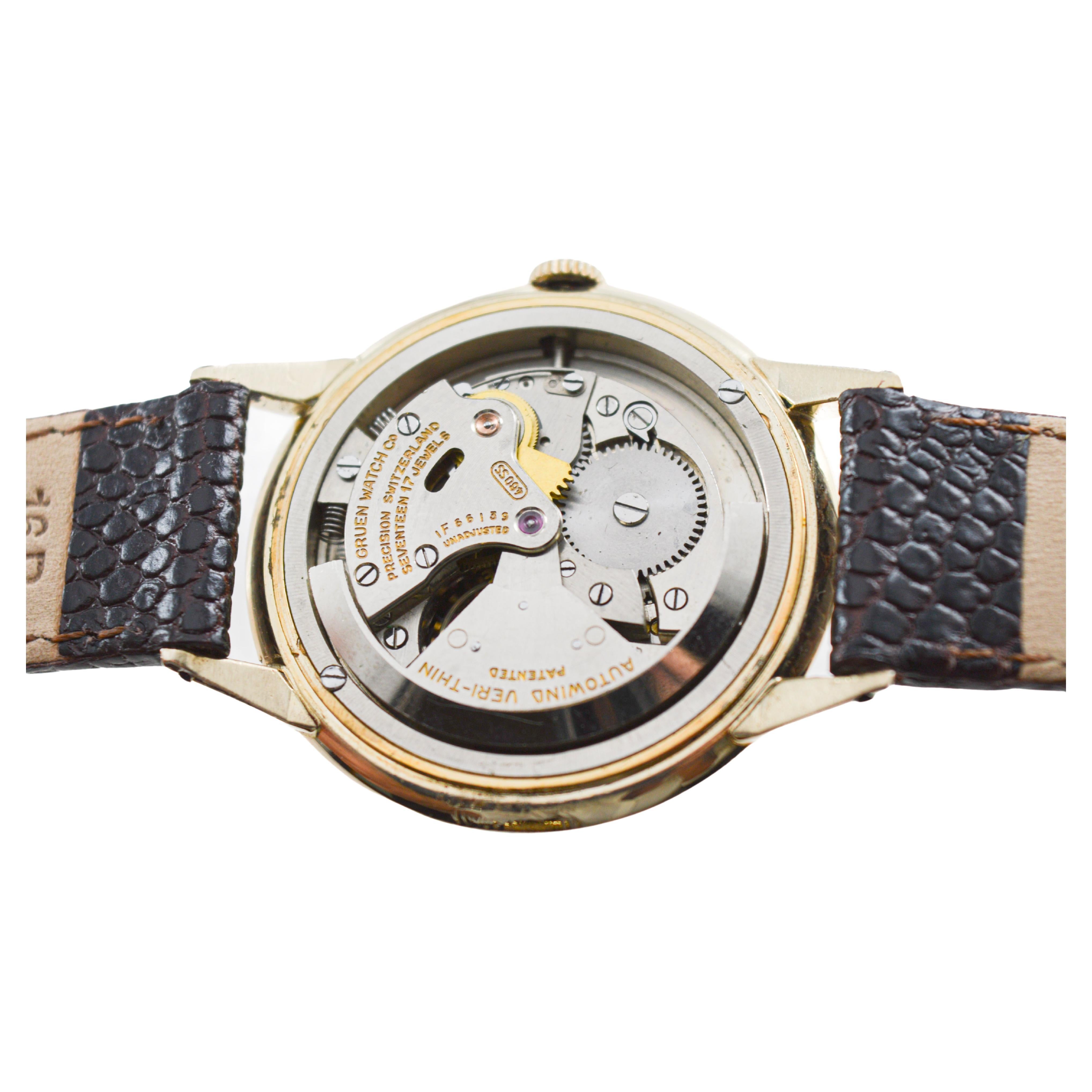 Gruen Yellow Gold Filled Art Deco 