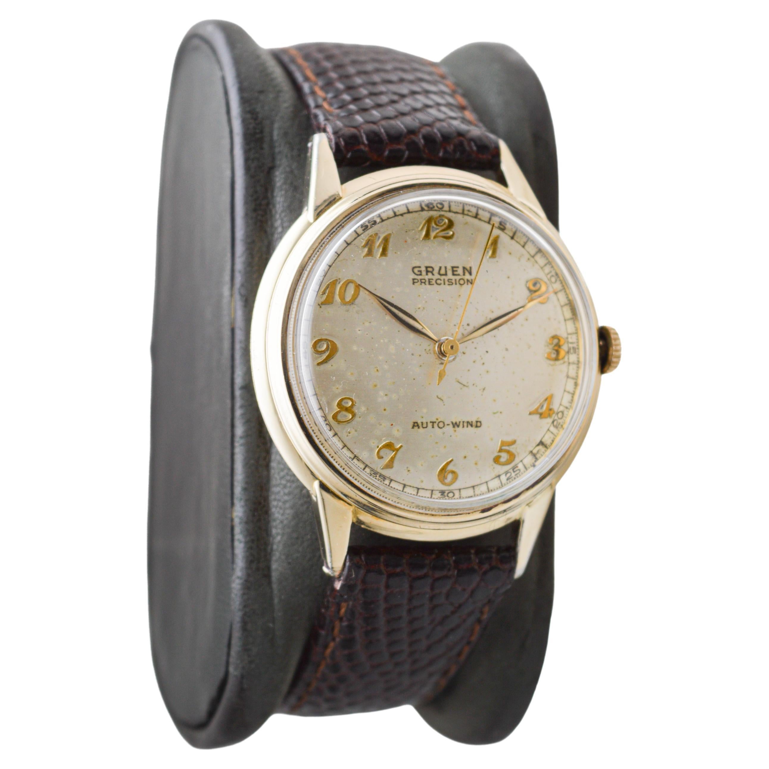 Gruen Yellow Gold Filled Art Deco 