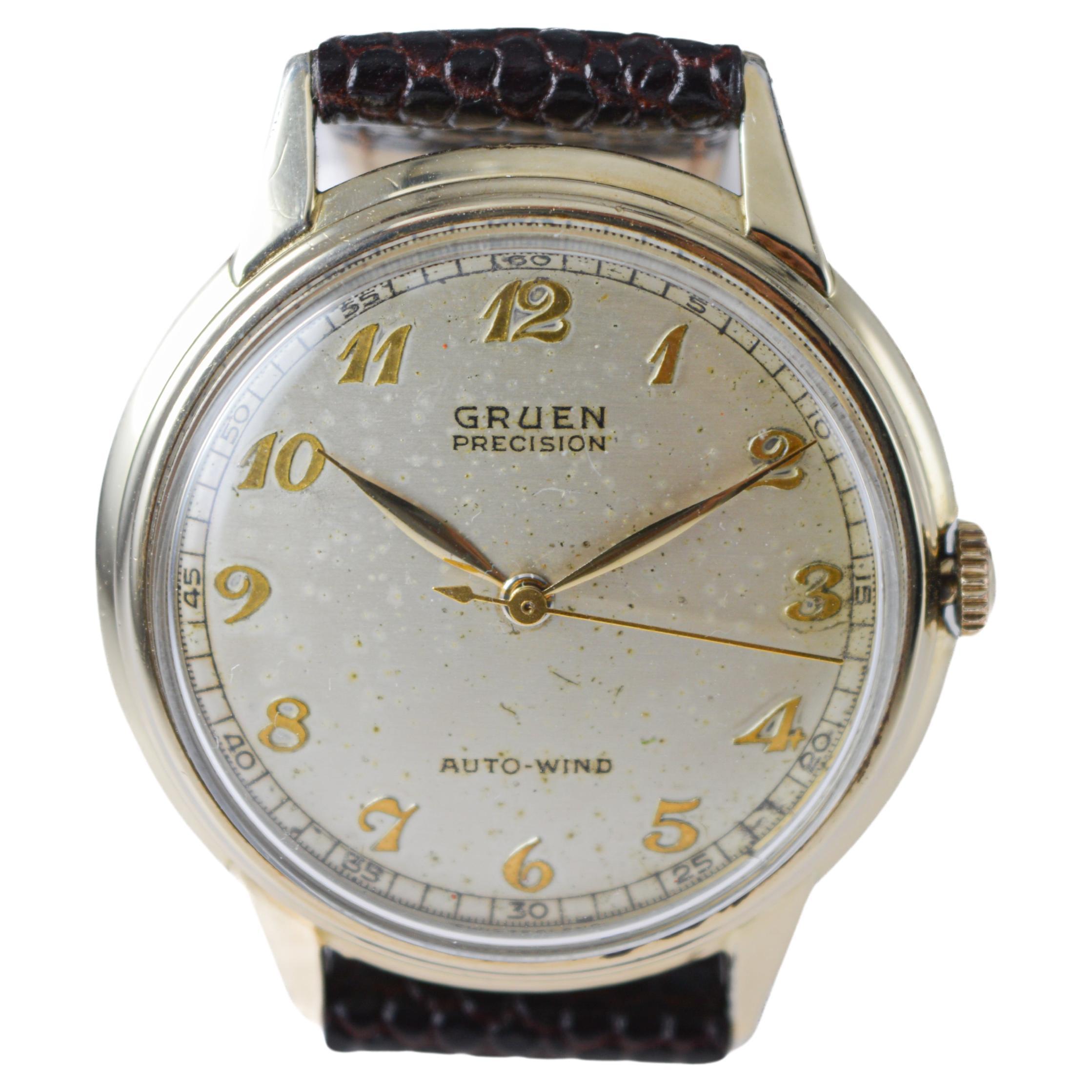 Gruen Yellow Gold Filled Art Deco 