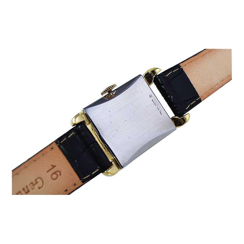 Gruen Yellow Gold Filled Art Deco Curvex Style Watch with Original Dial, 1940's For Sale 2
