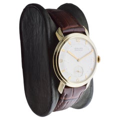 Gruen Yellow Gold Filled Art Deco Round Watch with Flowless Original Dial