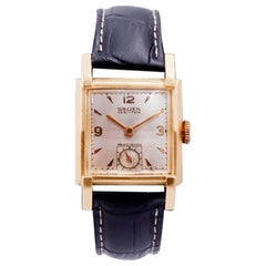 Gruen Yellow Gold Filled Art Deco Tank Style Watch with Original Dial from 1940