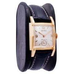 Gruen Orologio Art Deco a serbatoio in oro giallo con quadrante originale del 1940