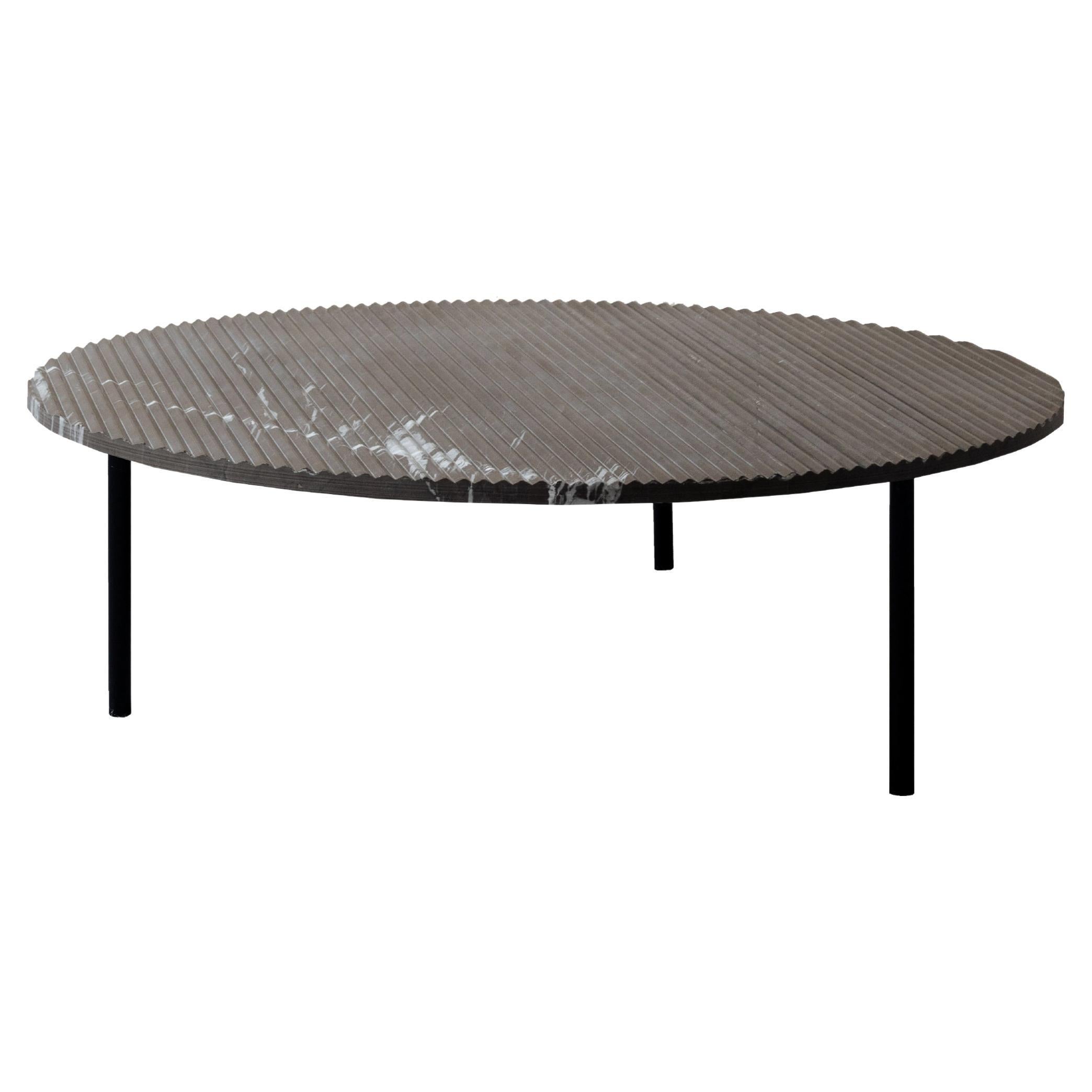 Gruff L Grooved Pietra Gray Coffee Table by Un’common