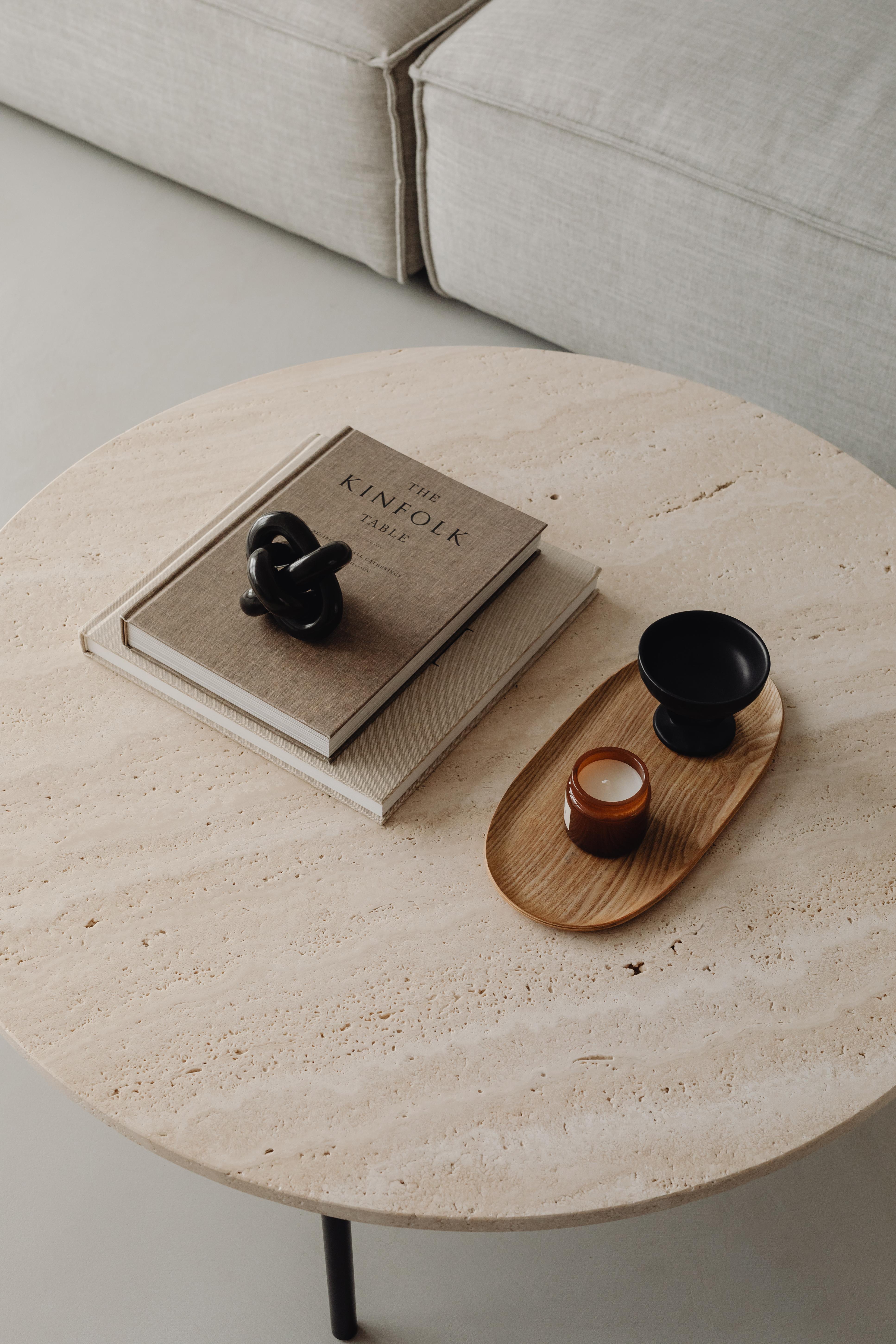 Polish Gruff L Travertine Coffee Table by Un’common For Sale