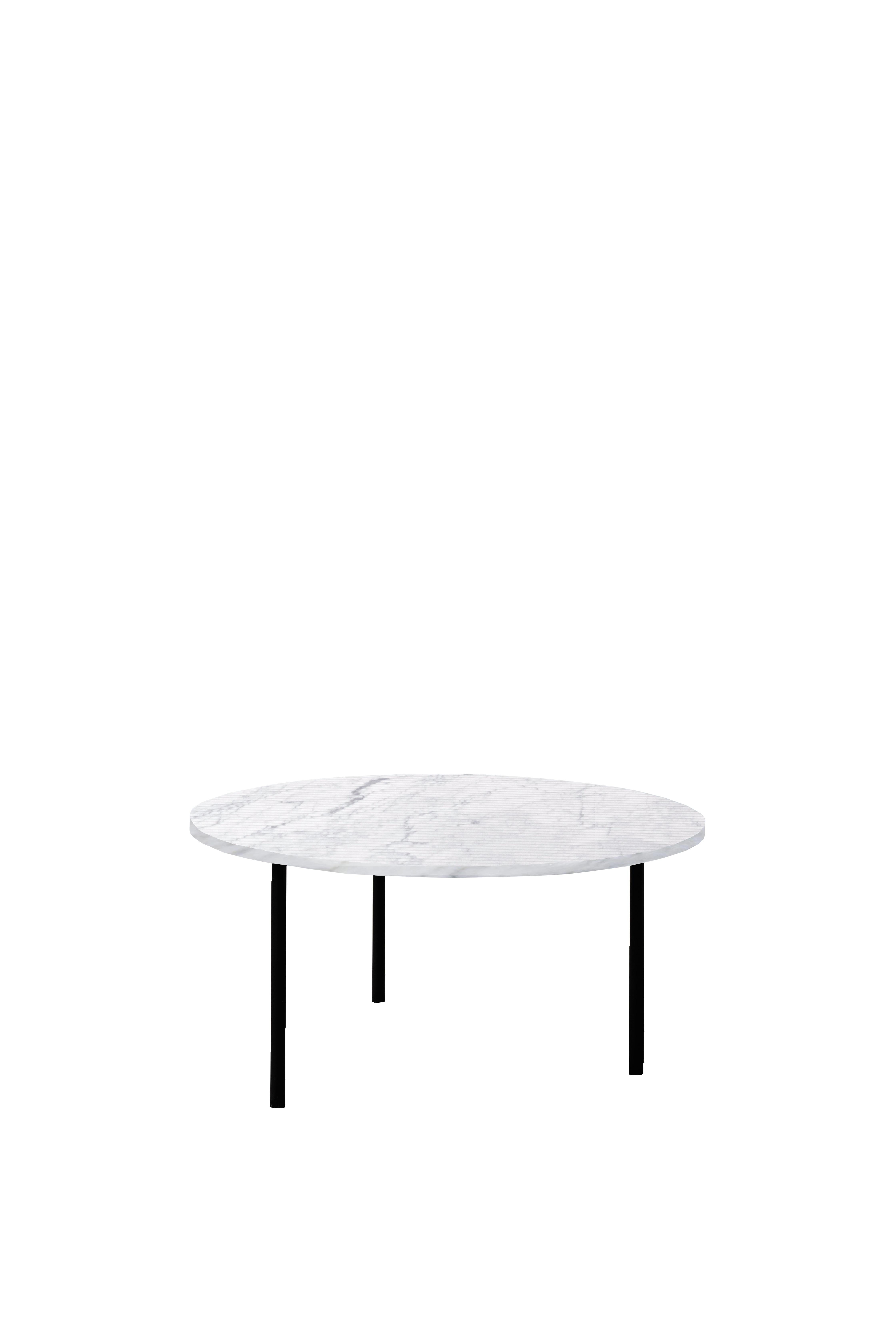 Hand-Crafted Gruff Polished Carrara Coffe Table Large For Sale