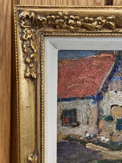 Early 20th century French Impressionist Cottages in a Village