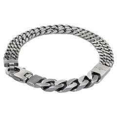 Bracelet Grumette Duo mince en argent sterling oxydé, taille L