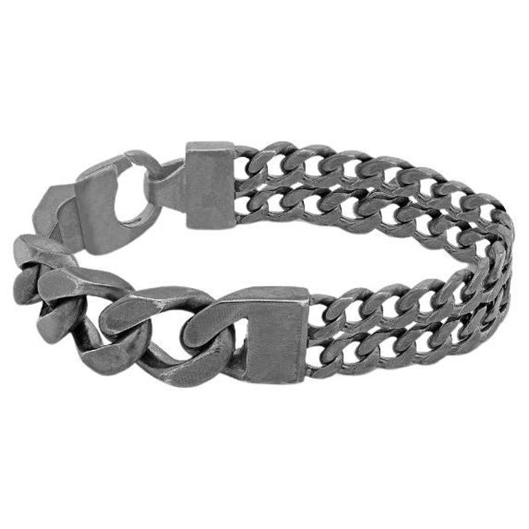 Venetian Link ID Men's Bracelet in Sterling Silver, Size: 7.25 in
