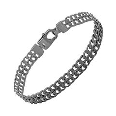 Bracelet en argent sterling oxydé Grumette en argent sterling, taille M