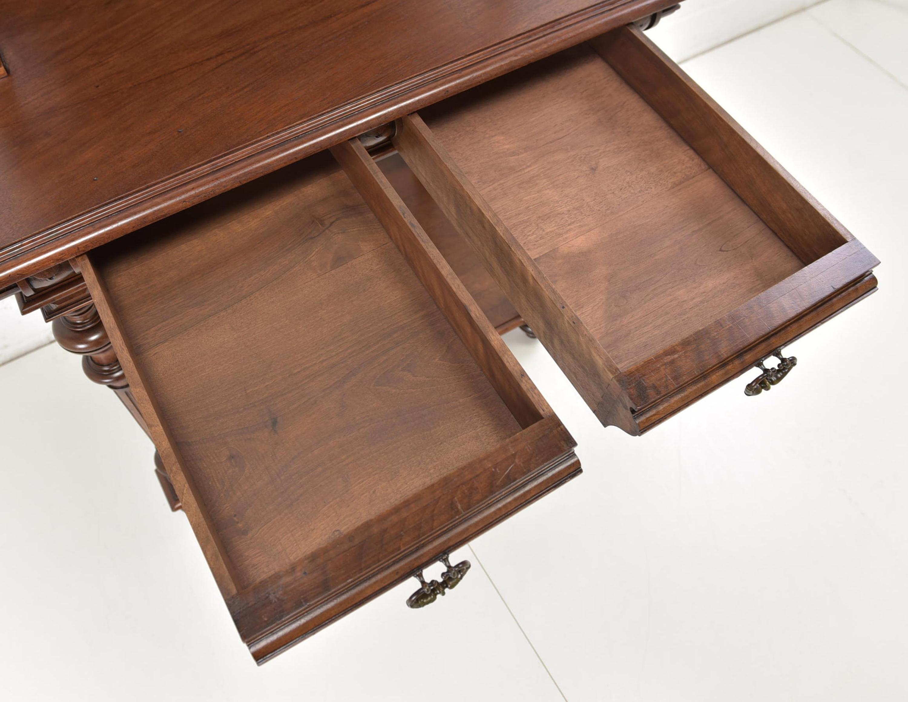 Gründerzeit Console Table / Wall Table Secretary / Sideboard in Walnut, 1890 For Sale 1