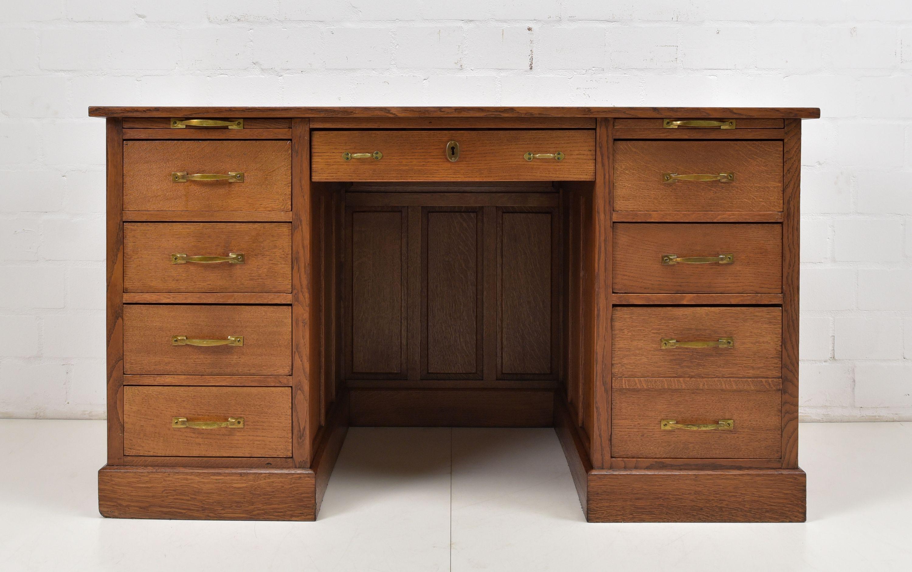 Gründerzeit Desk in Oak i-0606, 1900 at 1stDibs | large oak desk