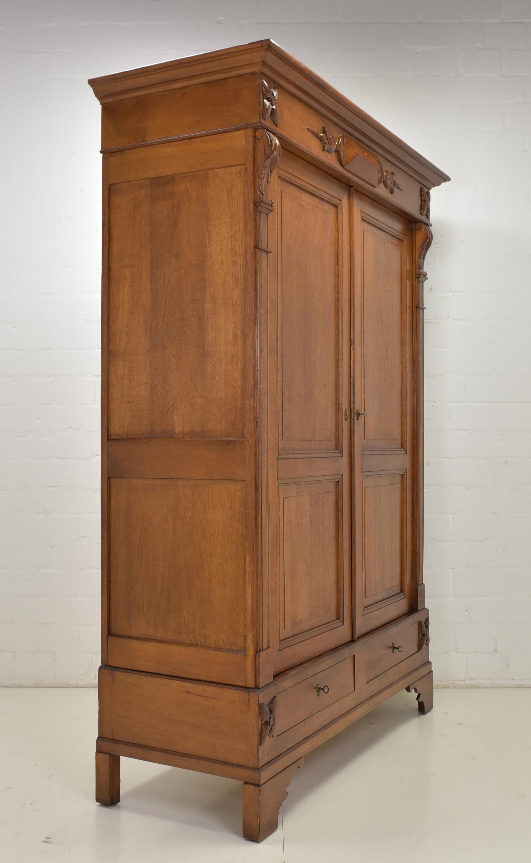 Gründerzeit Hallway Closet / Wardrobe in Solid Oak, 1880 5