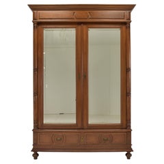 Used Gründerzeit Hallway Closet / Wardrobe in Solid Oak, 1900