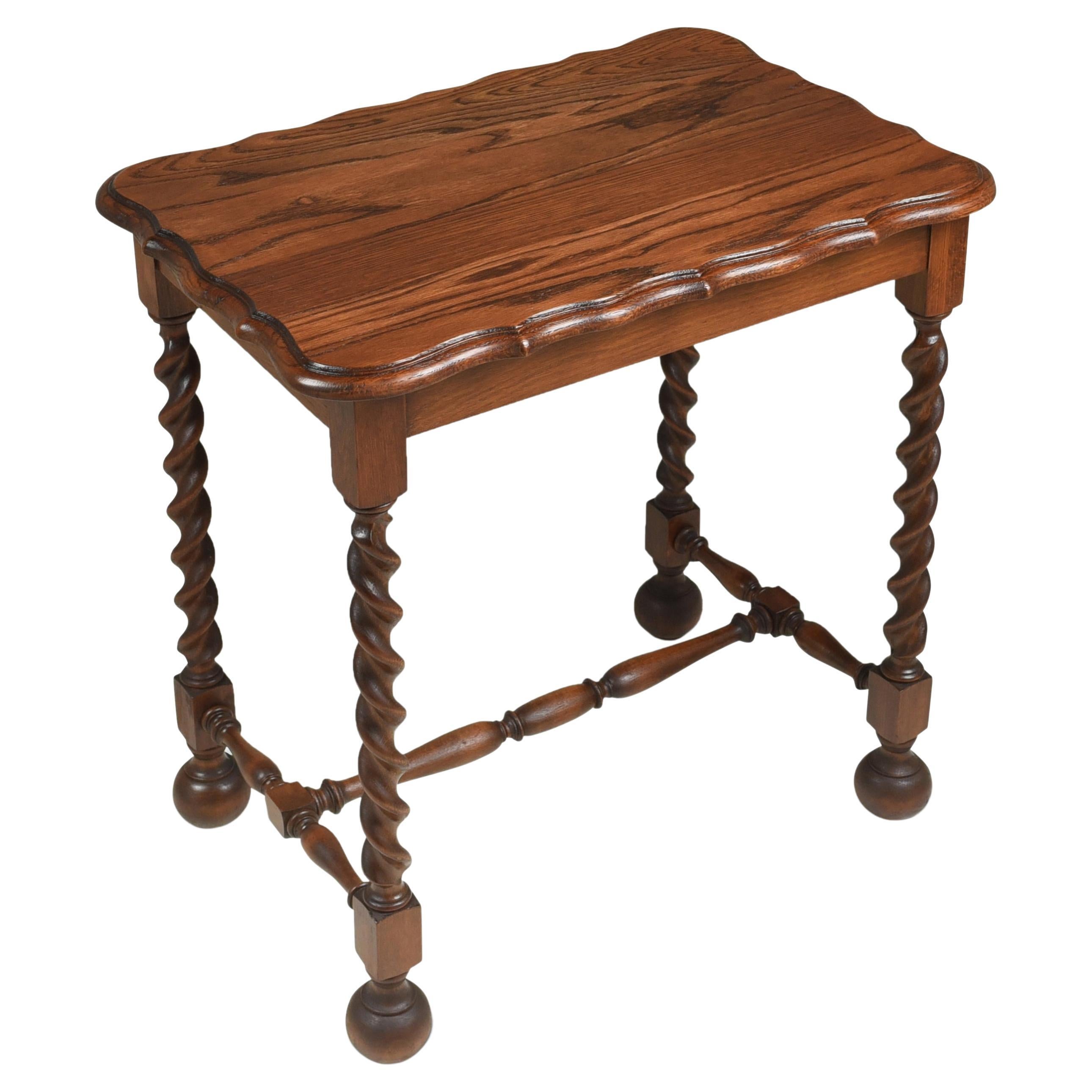 Gründerzeit Side Table / Coffee Table in Solid Oak, 1890 For Sale