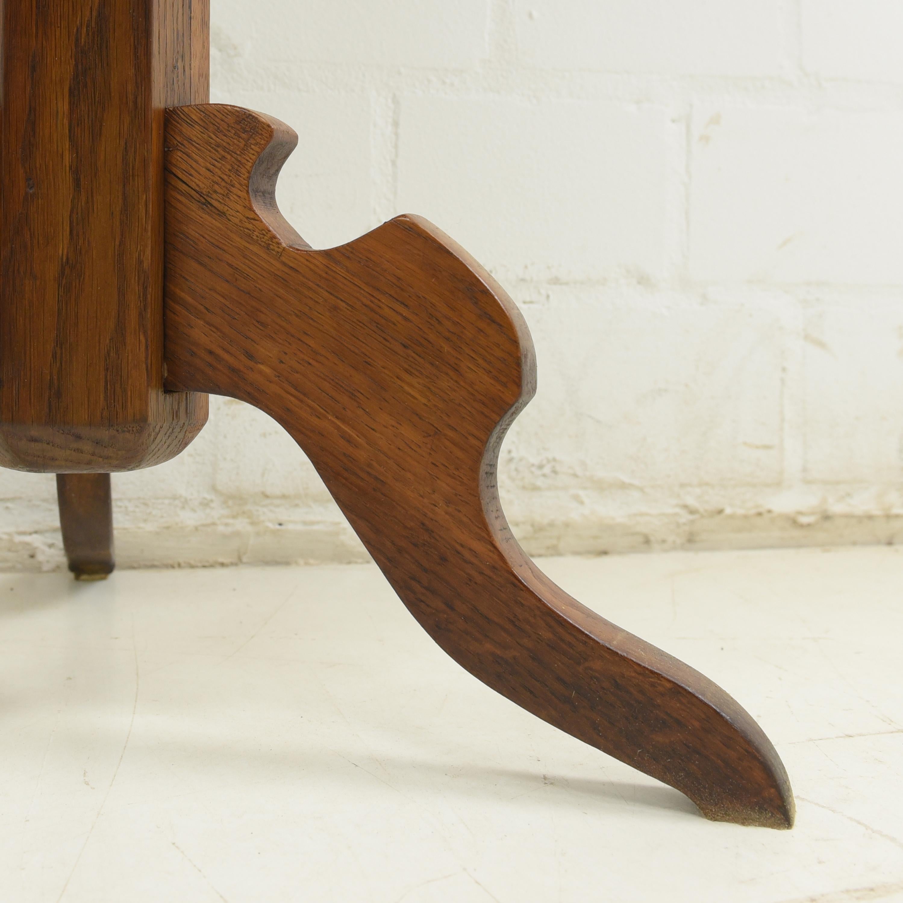 Gründerzeit Side Table with Drawer in Oak Pedestal, 1900 For Sale 5