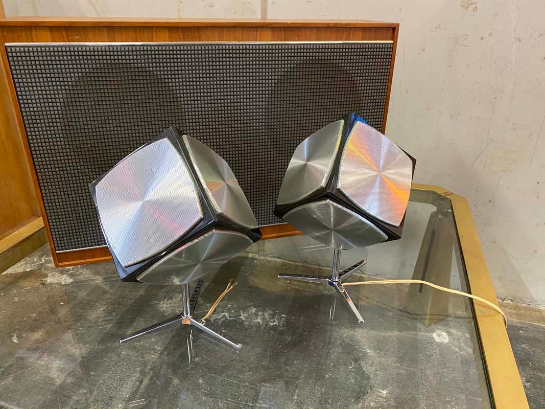 Grundig Cube Speaker Set with Amplifier, 1970s 6