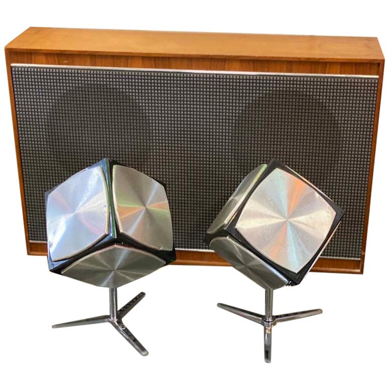 Grundig Cube Speaker Set with Amplifier, 1970s