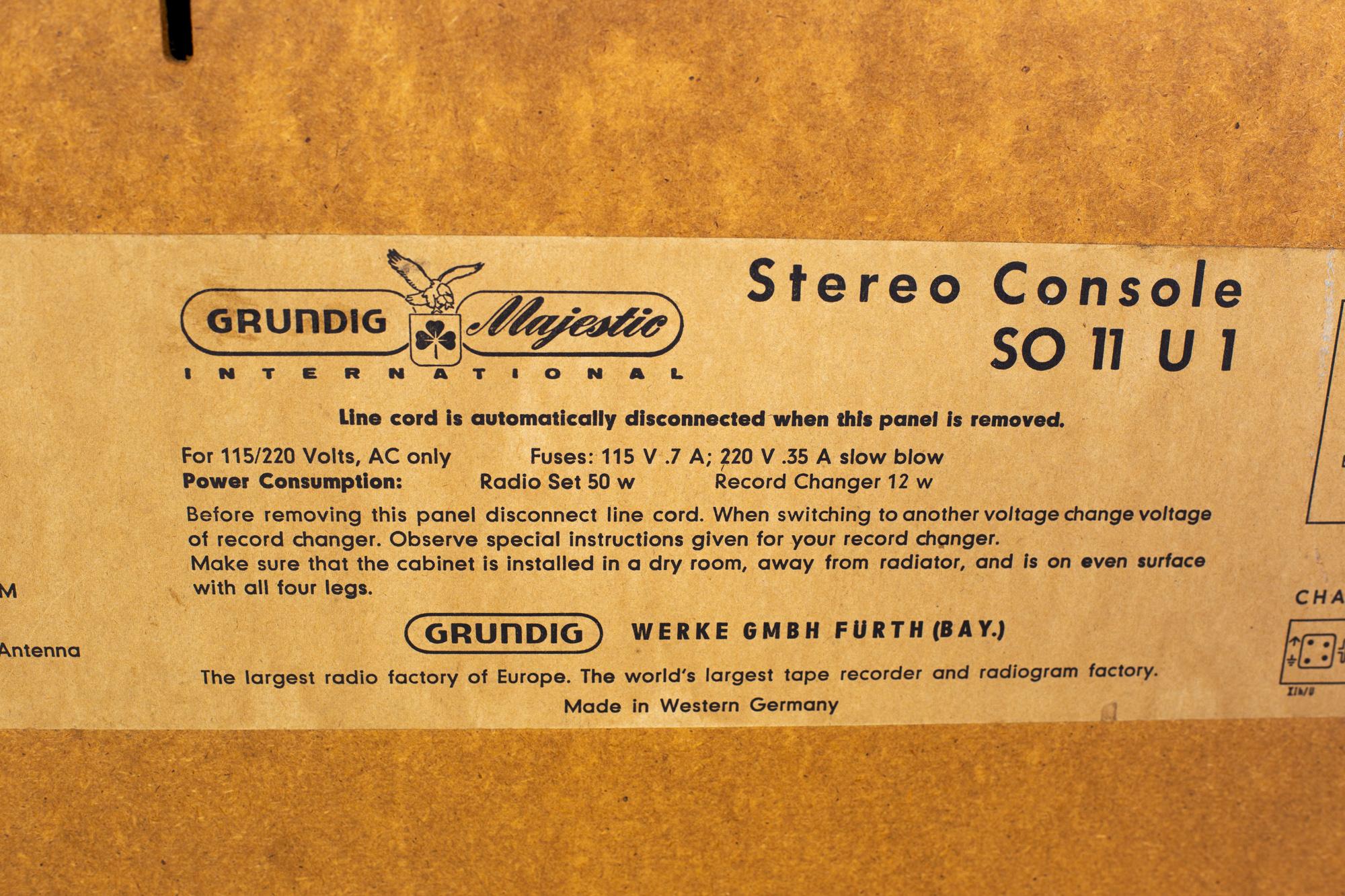 Grundig Majestic Mid Century Stereo Record Console 6