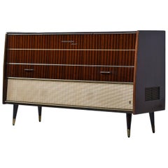 Retro Grundig Majestic Turntable Console Stereo Credenza, Fully Serviced and Working