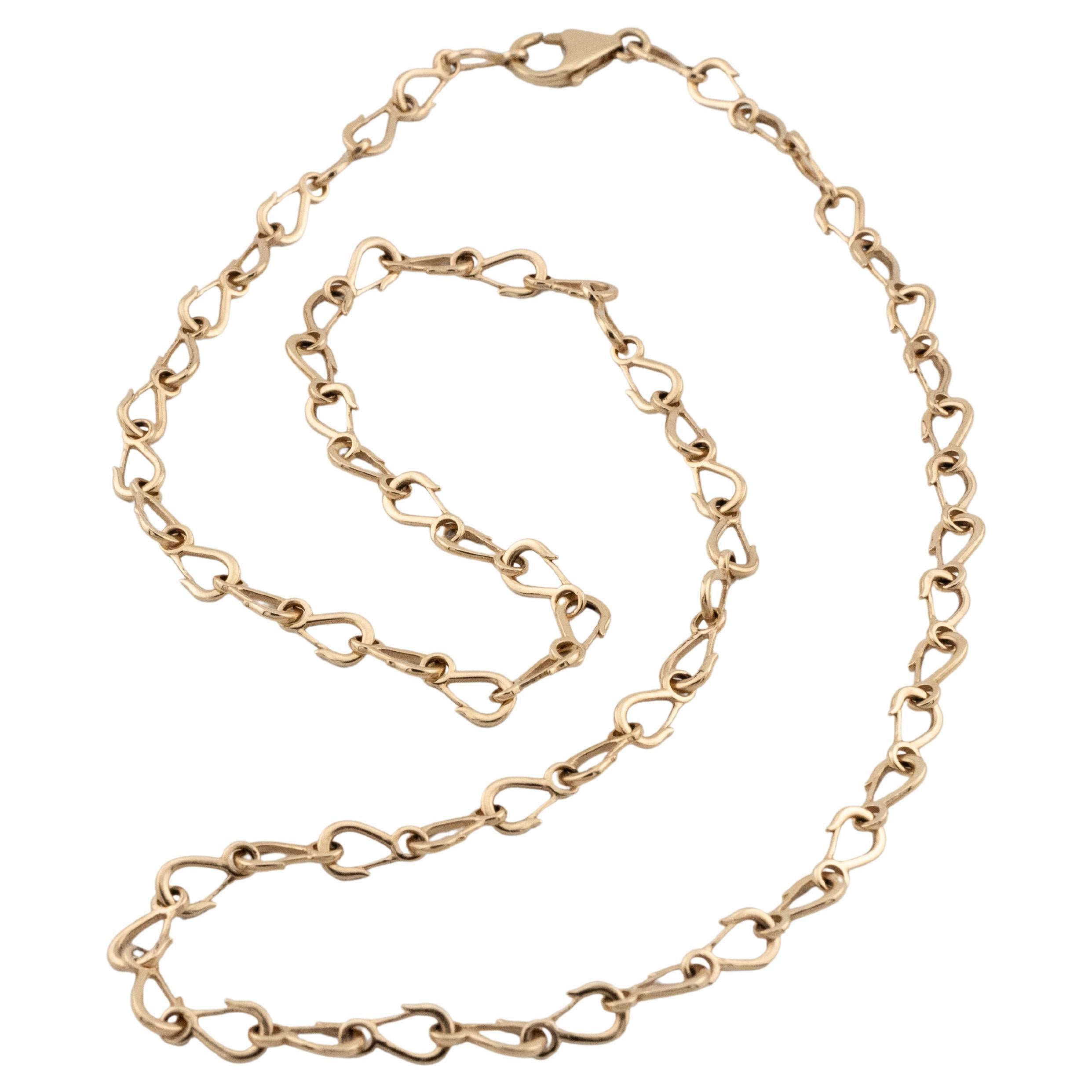 Grunfeld Link 14k Yellow Gold Necklace For Sale