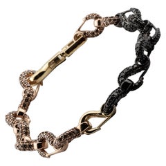 Grunfeld Link 8,25 Karat Schwarzes und braunes Diamantarmband