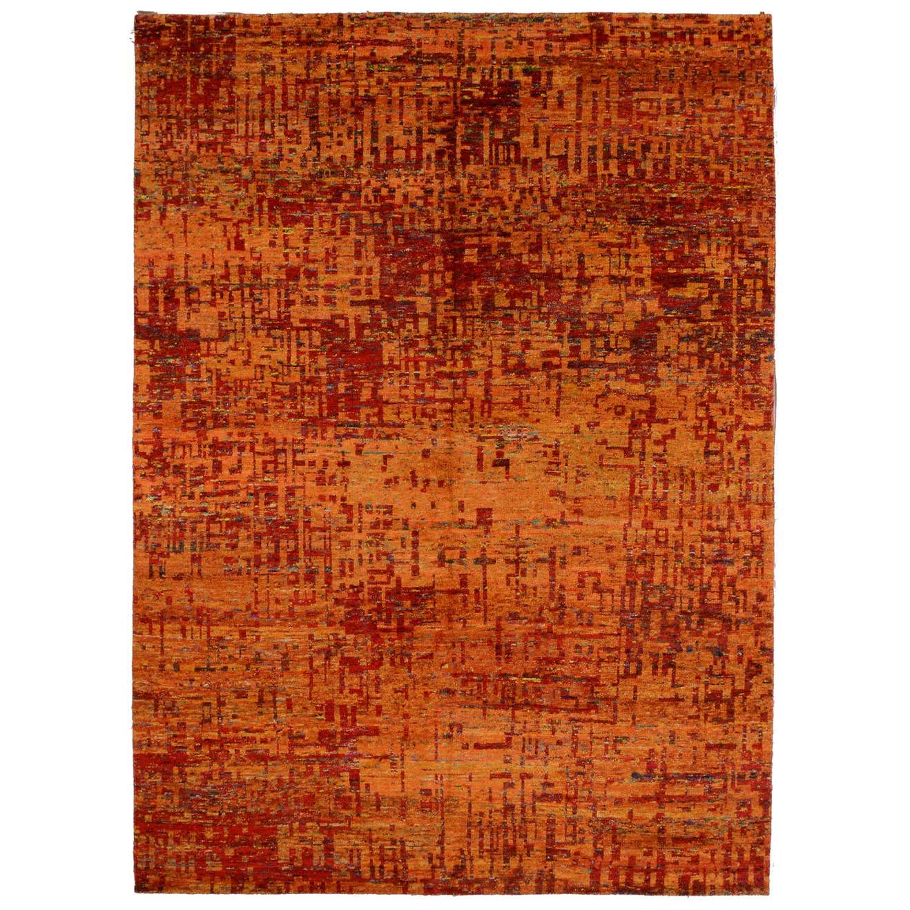 Grunge Orange Rug For Sale at 1stDibs