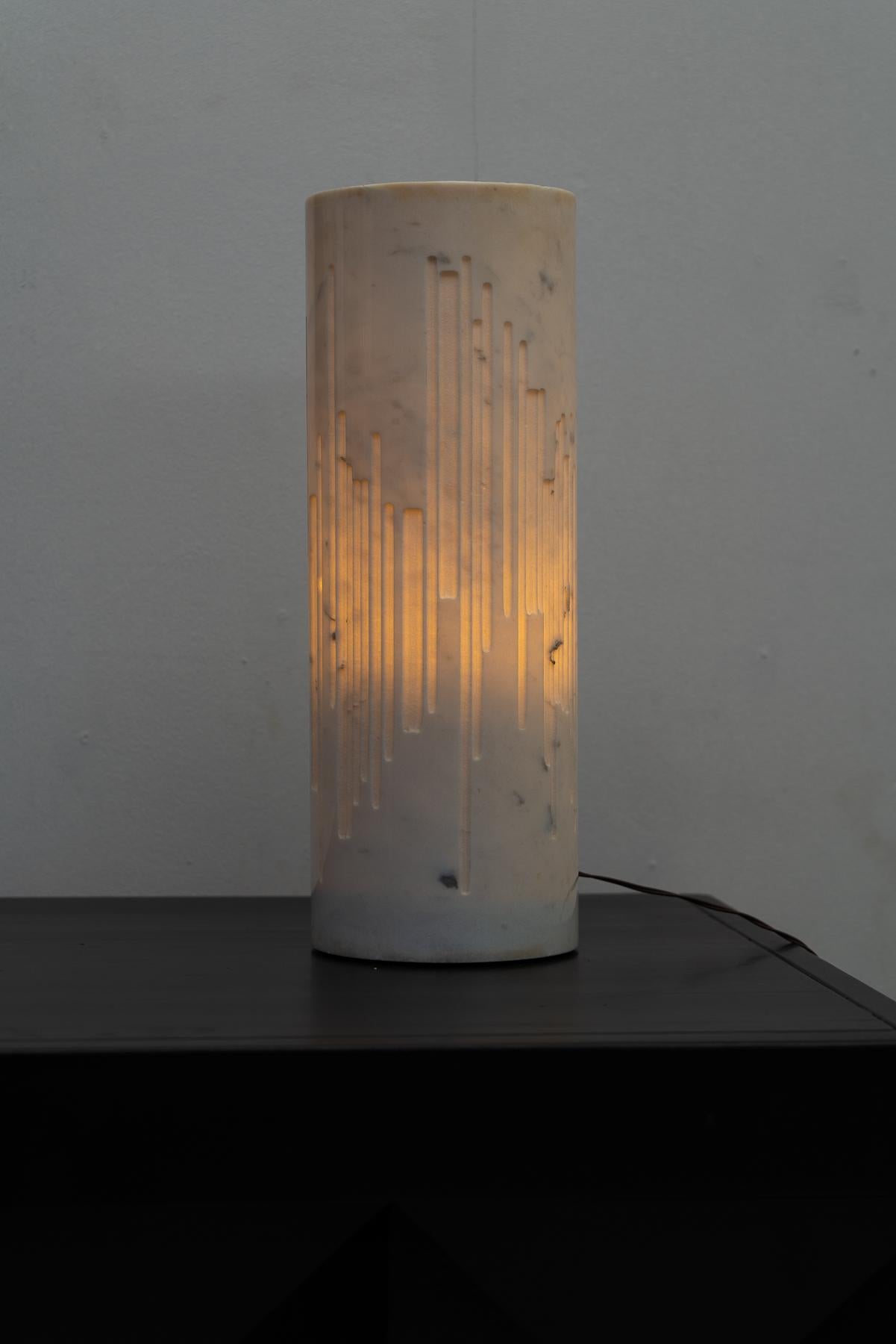 Italian Grupo NP2 marble table lamp For Sale